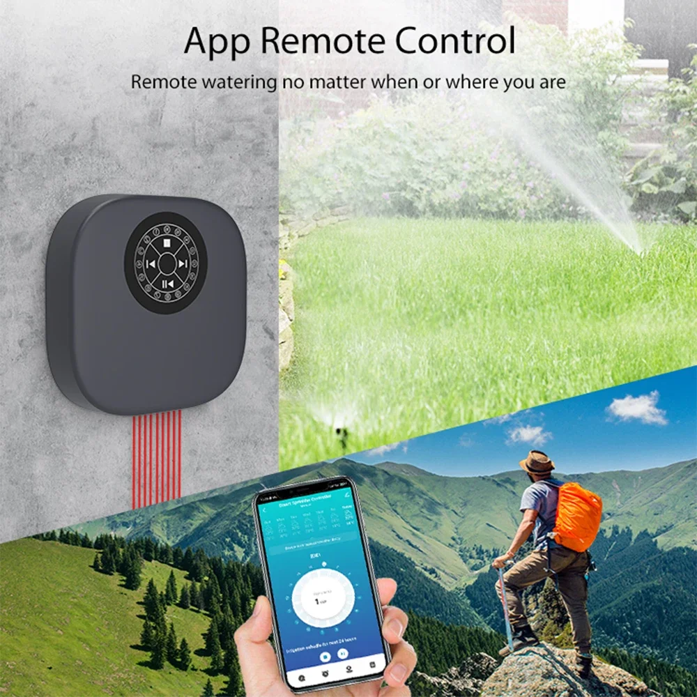 Controlador de aspersores con temporizador de agua, sistema de riego automático de jardín, compatible con 16 zonas, WIFI, Tuya, 2,4G/5G