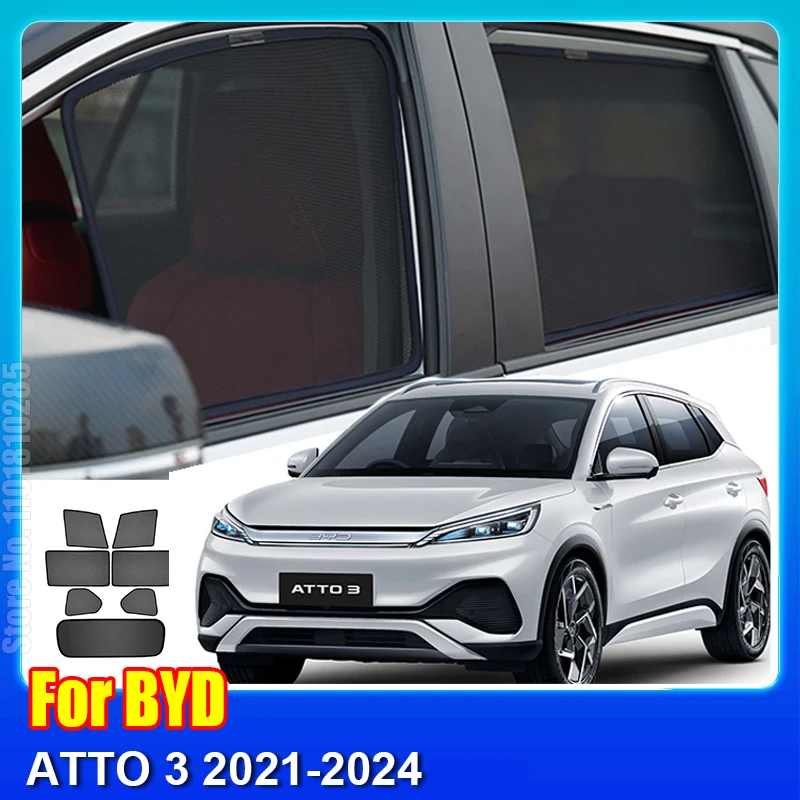 

For BYD Atto 3 2021-2 024 Atto3 Car Magnetic Sunshade Shield Front Windshield Curtain Rear Side Baby Window Sun Shade Visor