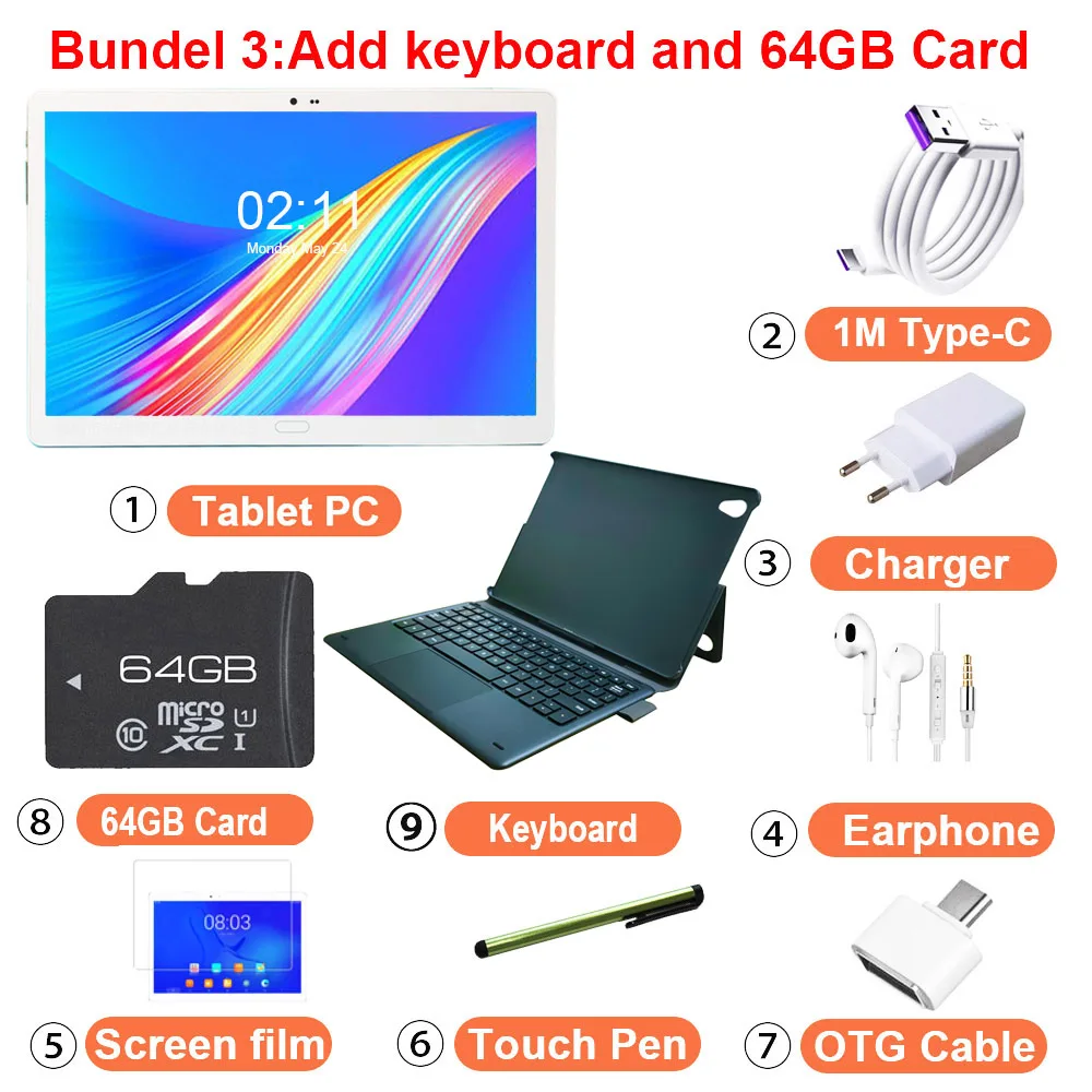 best tablet laptop Laptop 10.8 " Inch android tablets 2 In 1 10 cores 2560*1600 gaming Film Music gps wifi 4G sim card call phone With Keyboard best samsung tablet