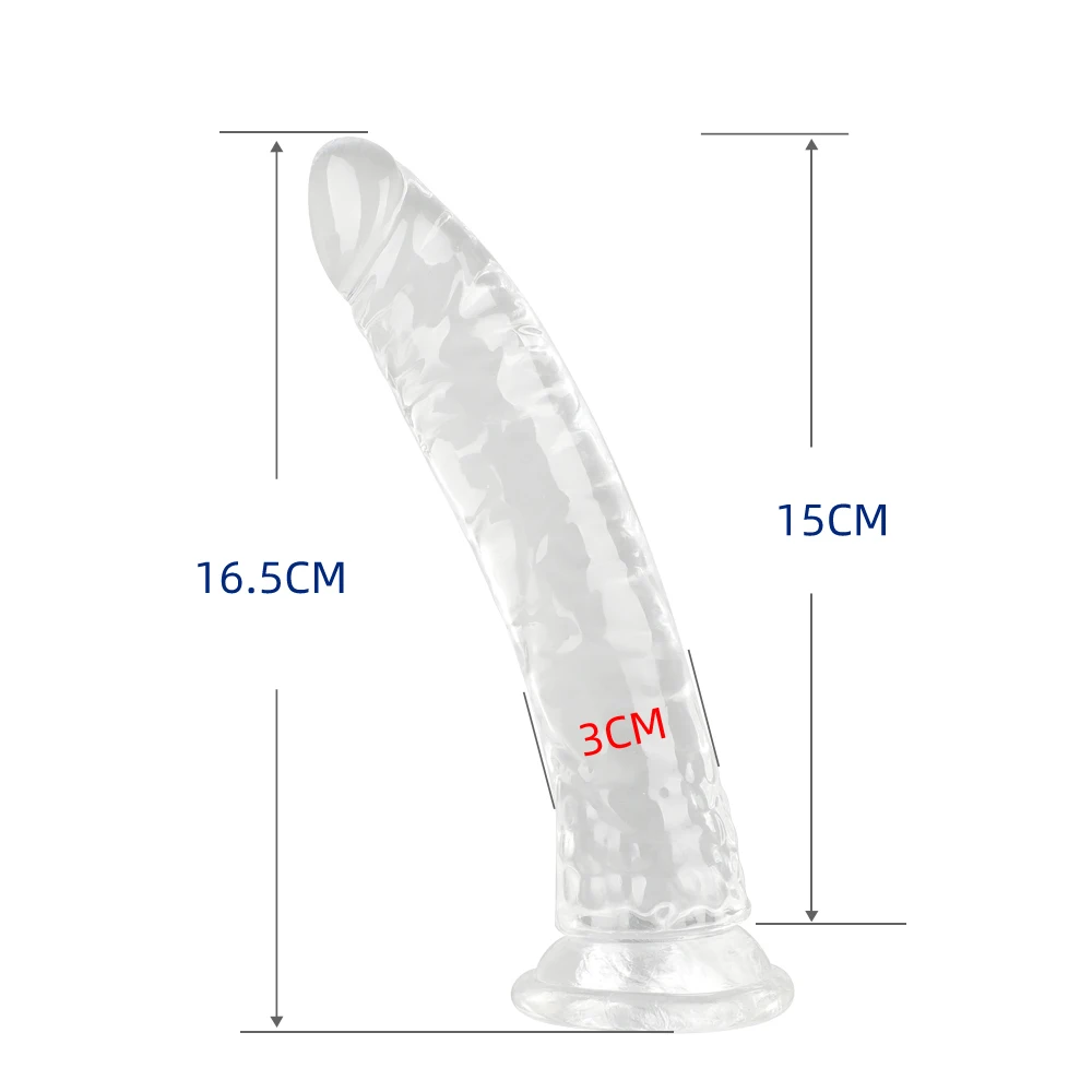 Dildo realistico trasparente stimolatore anale per donna g-spot_voghion.com