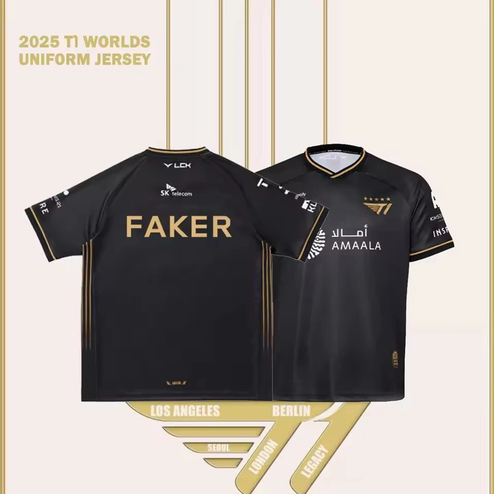 2025 New T1 SKT1 Esports Club Team Uniform Faker Keria Fans Tshirt