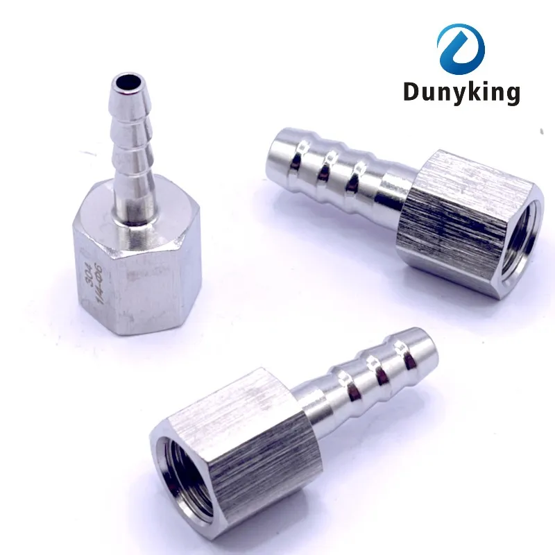 Pipe Fitting Water Pipe Fitting Hose Pipe Fitting Hose Barb Tail 6/8/10/12/14MM SS304 Stainless Steel Pipe Fitting 1/8" 1/4" 3/8" 1/2" BSP Female Connector Joint Coupler Adapter