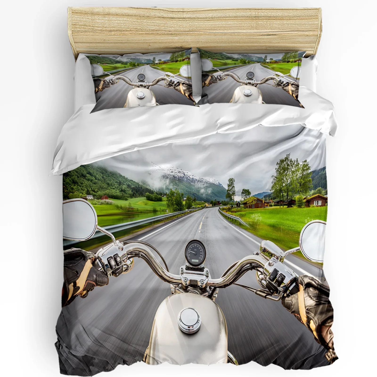 

3pcs Bedding Set Motorcycle Competition Home Textile Duvet Cover Pillow Case Boy Kid Teen Girl Bedding Covers Set