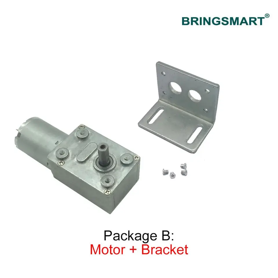 Bringsmart JGY-370 Worm Gear Motor 6v High Torque 12V DC Motor Low Speed 12 Volt Reducer Micro Self-lock Electric Motor image 3