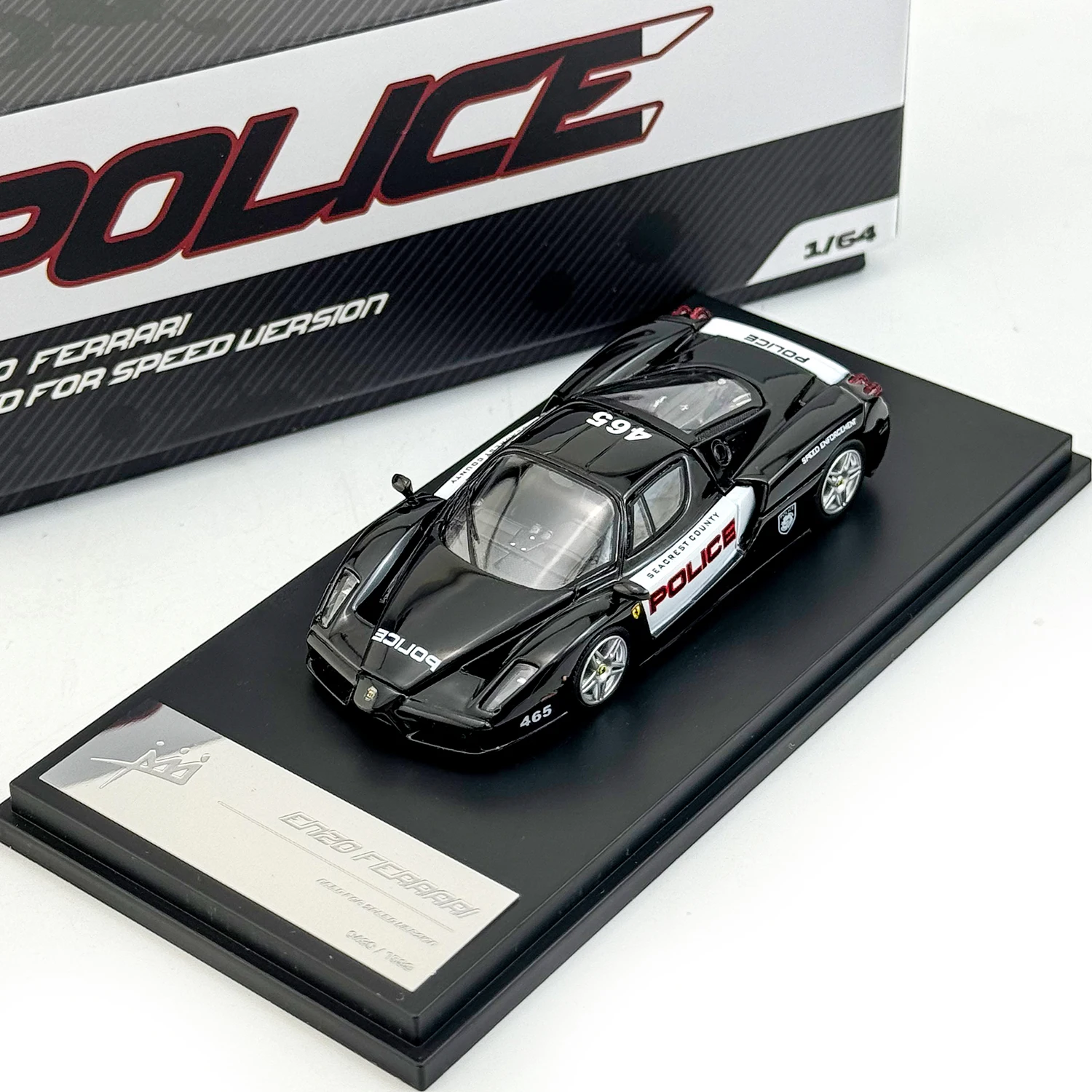 King Model Diecast 1/64 Scale Ferrari Enzo Police Car Model Alloy