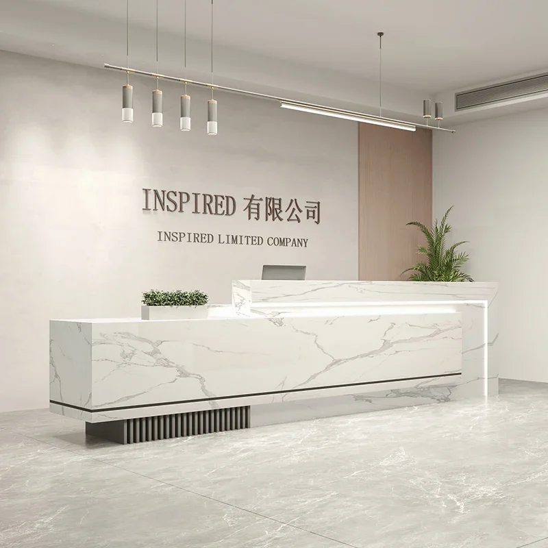 Reception Counter Desk Desk Customer Center Front Beauty Salon Desks Luxury Home Store Checkout Electronic Book Furniture Podium