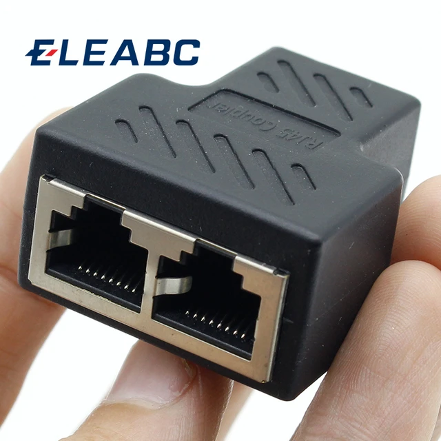 1 To 2 Ways LAN Ethernet Network Cable RJ45 Female Splitter Connector  Adapter - AliExpress