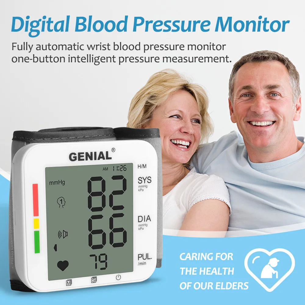 Blood Pressure Monitors for Home Use Blood Pressure Cuff Wrist Digital BP Machine with LED Backlit Display, Voice Broadcast 2