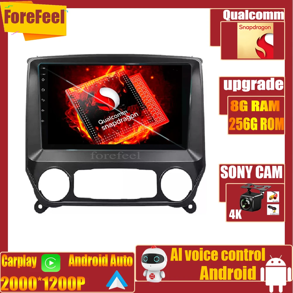 

Qualcomm Snapdragon Android For Chevrolet Silverado 3 GMTK2 2014-2018 Stereo Multimedia Screen Player GPS Navigation DVD