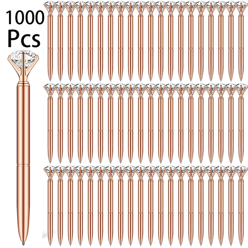 

1000Pcs Diamond Ballpoint Pen Crystal Rhinestones Ballpoint Pens Cartoon Gel Ink Pens Wedding Pen Rolling Ball Pens Writing Pen