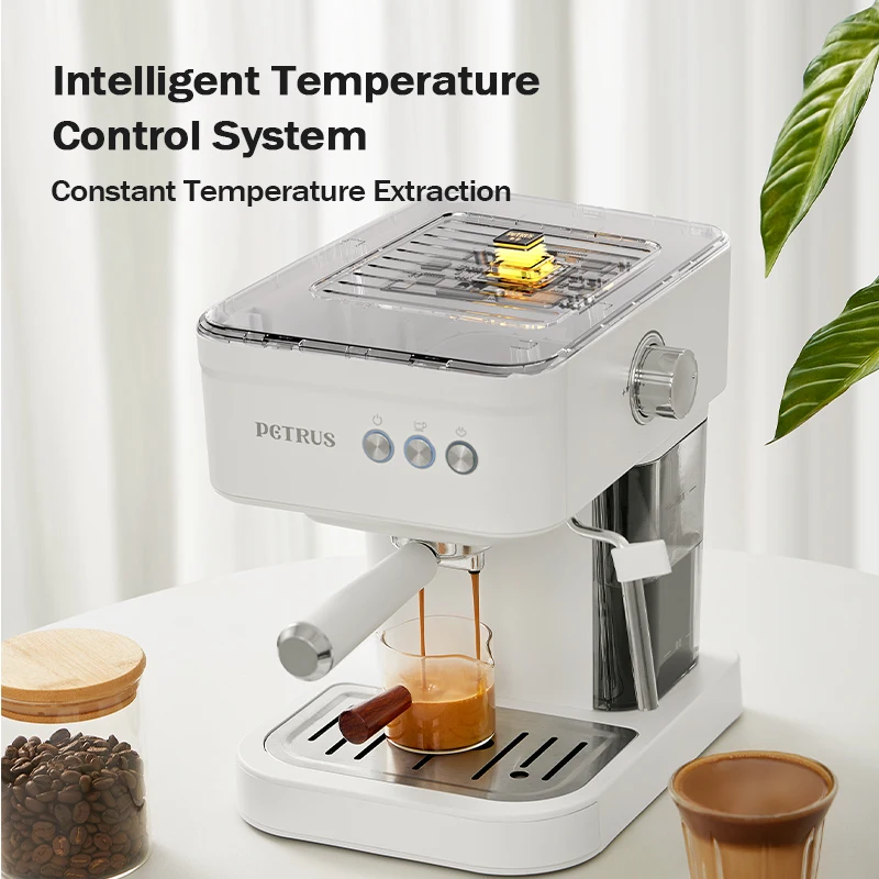 Petrus Espresso Coffee Maker Machine 51MM 20 Bar with  Metal Panel, Powerful Steam Wand for Amerlcano Mocha Latte,PE2170 2