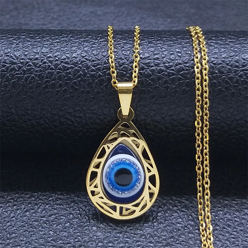 Collana Da Uomo Nera Con Ciondolo Blu Malocchio, Occhio Greco O Occhio Di Allah - Foto 8