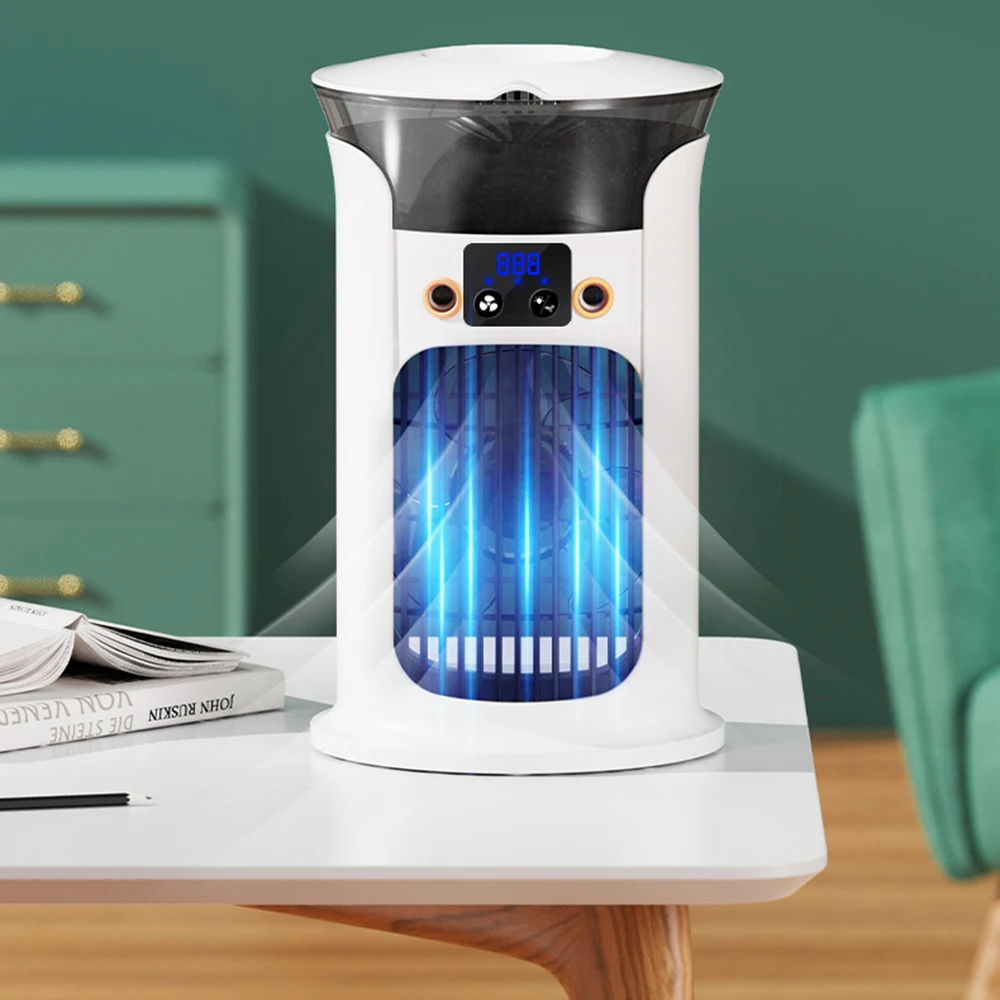 Mute Desktop USB Mini Portable Air Conditioner Fan for Room Home Camping Humidifier Water Mist Cooling Fan Night Lamp Air Cooler