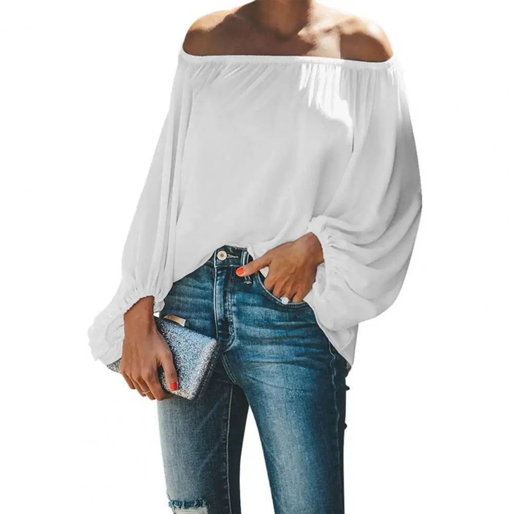 

Beautiful Lightweight Spring Autumn Lantern Long Sleeve Women Blouse Shrinkable Cuffs 3D Cutting Autumn Top Daily Clothing