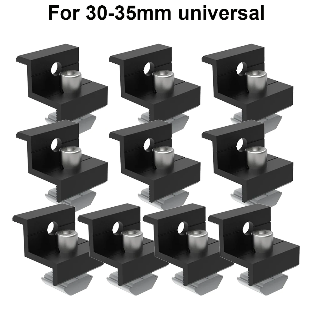 10PCS 30-35MM Solar Module Holder End Clamp Medium Clamps Solar Bracket Mounting For Various Rails Solar Power Parts Accessories