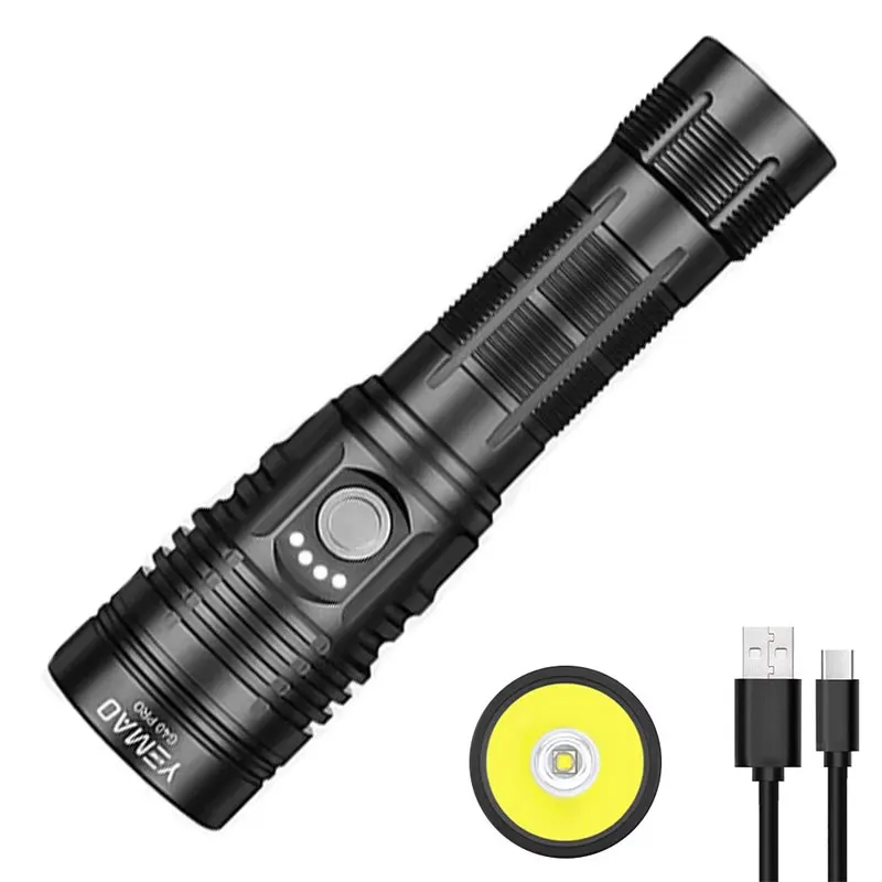 YEMAO A2C Powerful LED Flashlight 21700 Power battery Lantern