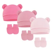 Baby Girl Hat Gloves Set Cotton Newborn Beanie for Girls Accessories Baby Cap Toddler Infant Bonnet Hats New Born Gift 1