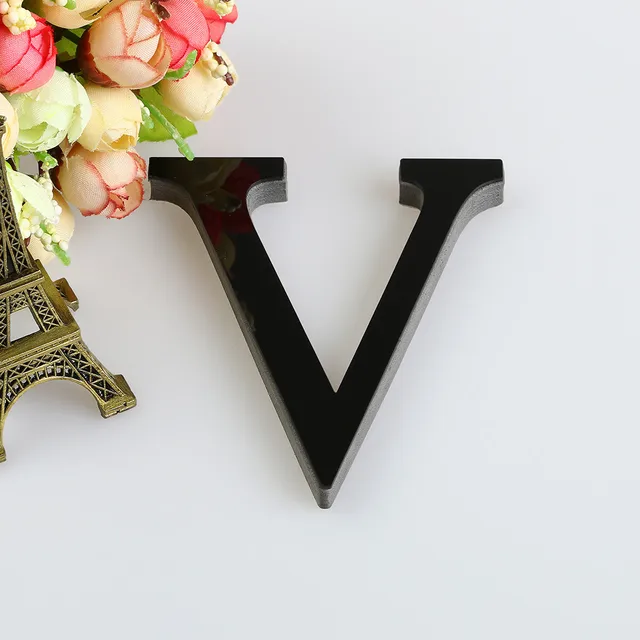 3D Acrylic Wall Ornaments Black Alphabet 45