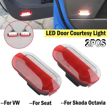 2x Auto Porta Luce Porta Interna Lampada di Avvertimento di Cortesia Per Seat Leon Toledo Alhambra Skoda Octavia VW Beetle Golf Jetta 1J0947413