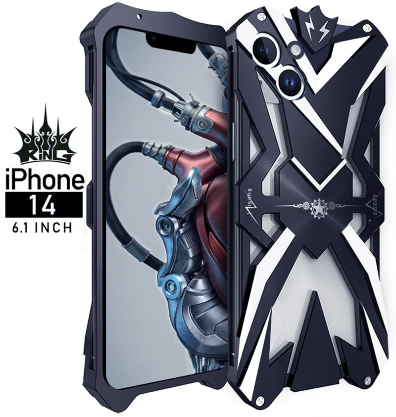 

New Metal Steel Machinery Thor Heavy Duty Armor Aluminum For Apple Iphone 14 Iphone14 Pro Max Plus CASE