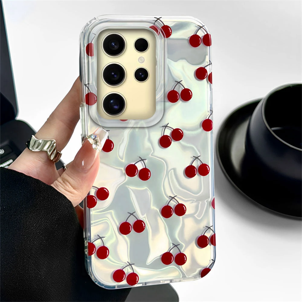 Summer Fruit Cherry Silicone Phone Case - Red