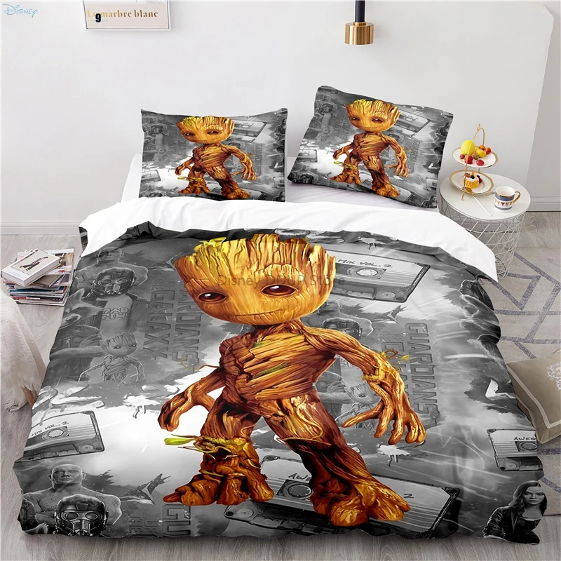 Home Textile Guardians of The Galaxy Cartoon 3d Groot Rocket Racoon Bedding Set Comforter Cover Set with Pillowcases Duvet Cover 