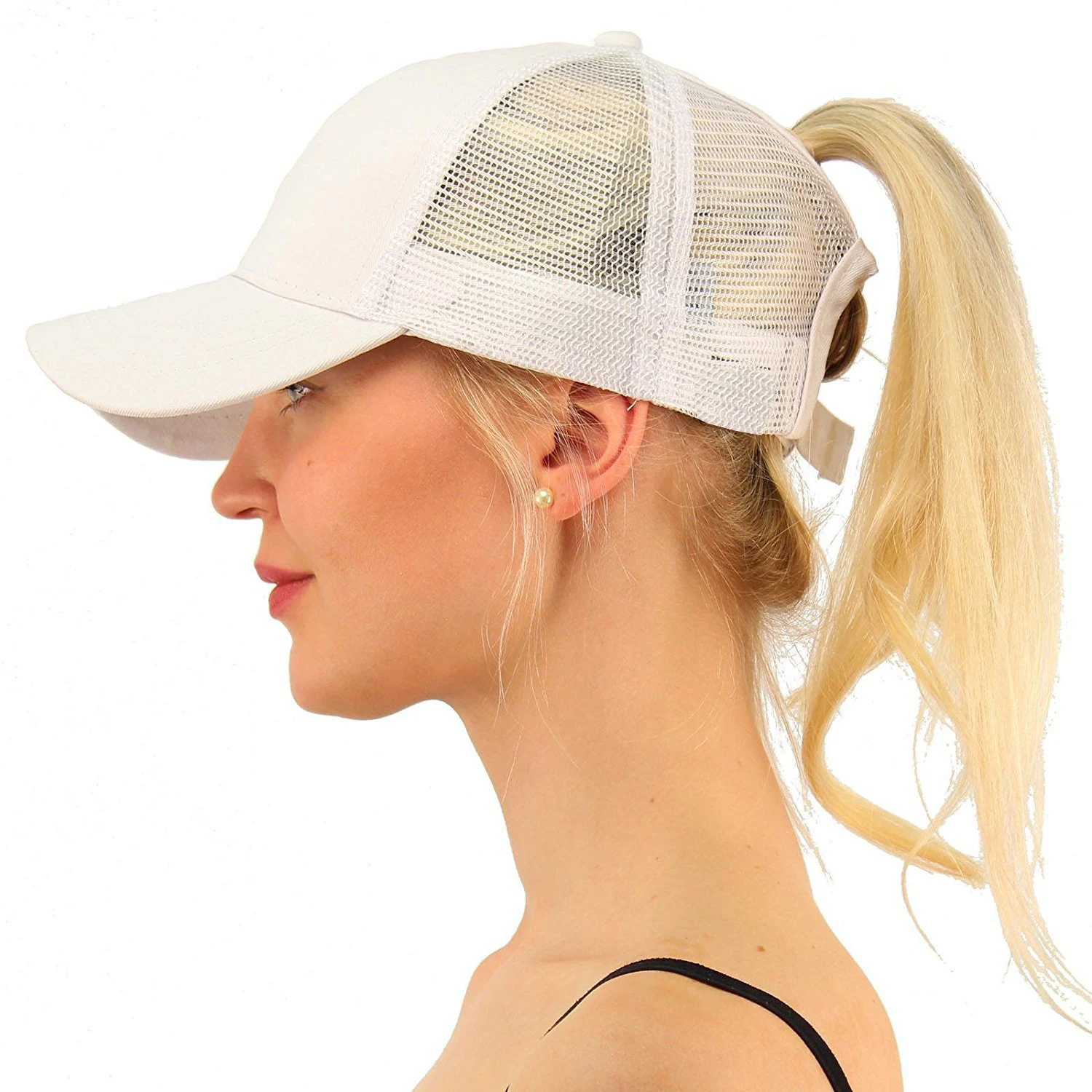Summer Cap for Women Ponytail Baseball Cap Mesh Adjustable