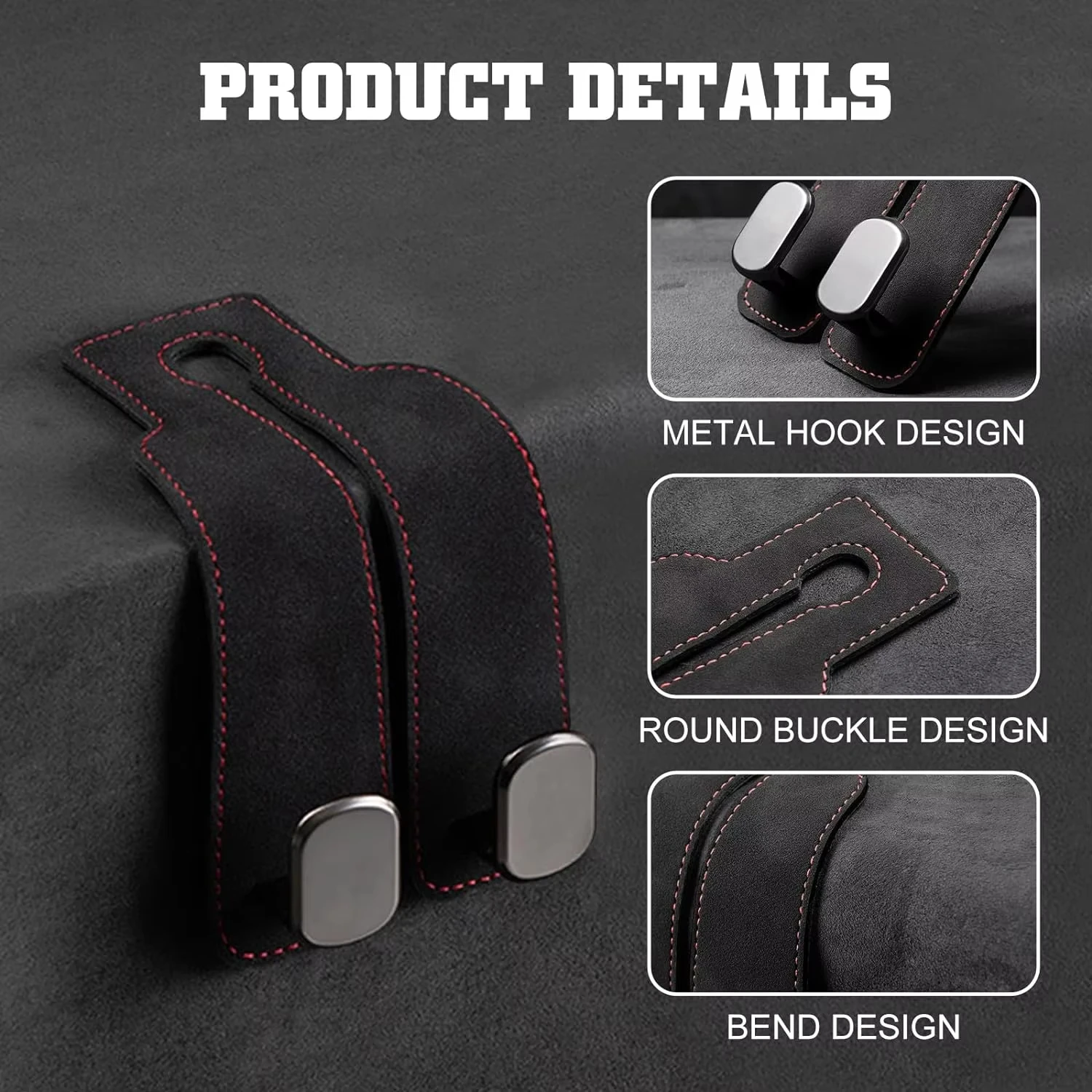 Car Headrest Hook Dual 20KG Load-Bearing