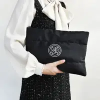 Portable Makeup Bag New Fashion Quilted Cotton Floral Cosmetic Storage Bag Large capacity Solid Color Travel Toiletry Bag 2