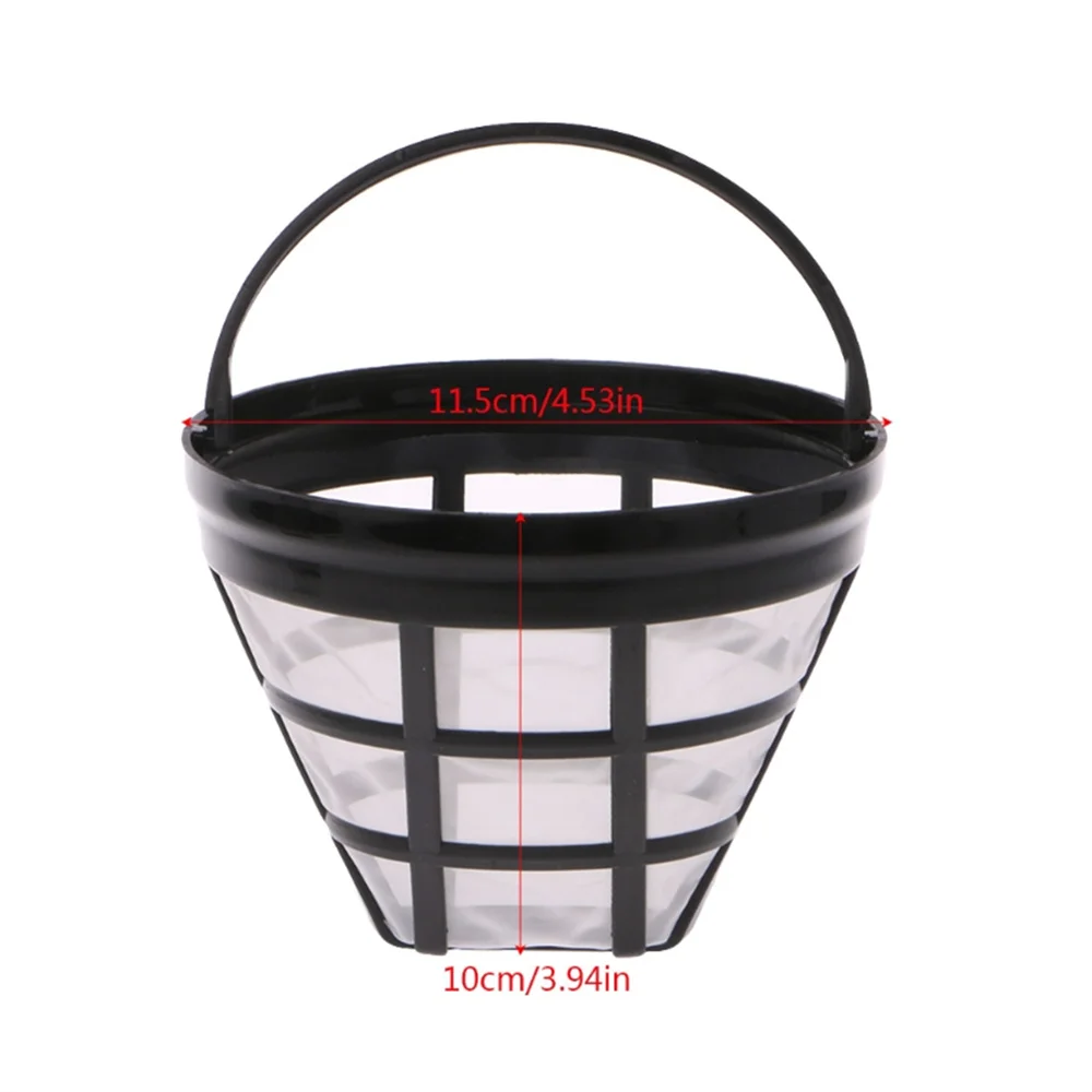 Description Picture 4 of item1-5pcs Reusable Coffee Filter Handmade Mesh Coffee Maker Basket Cup Style Coffee Machine Strainer Funnel Kitchen Accessories