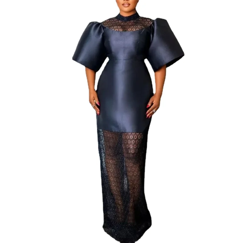 African Dresses For Women Black Design Dashiki Abaya Bandage Maxi Bazin Vintage Robe Gowns Africa Sexy Lady Party Dress