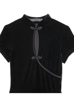 Women's Dress 2026 Autumn New Chinese Style Cheongsam Long Dresses For Women Chic Fashion Velvet Slim Elegant Dress ﻿ - Image 4