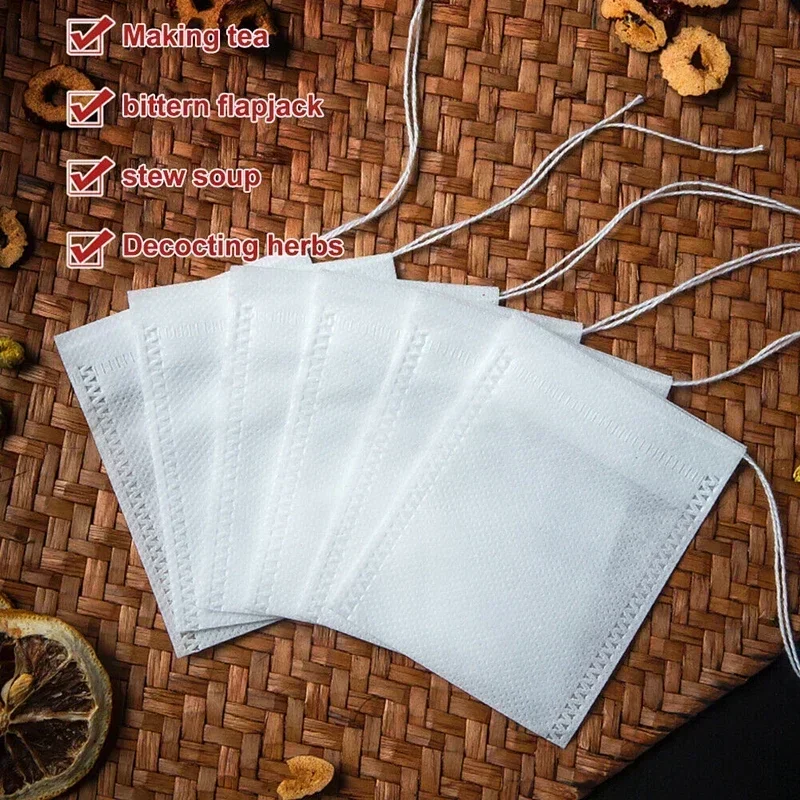 Description Picture 6 of itemDisposable Tea Filter Bags Non-woven Fabric Tea Bag with Drawstring Kitchen Filter Paper for Coffee Herb Loose Tea Wholesale