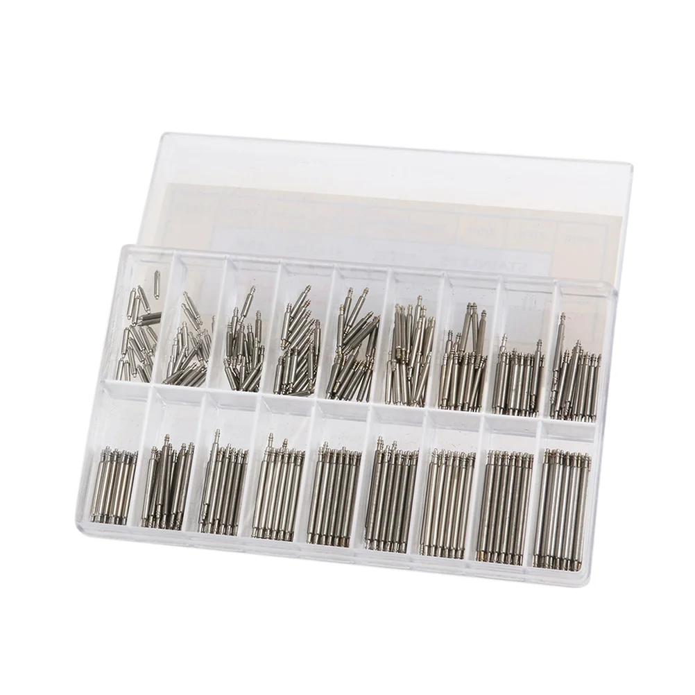 스테인리스 스틸 시계 밴드 스트랩 링크 핀, 다양한 크기의 더블 플랜지 용수철 바-6mm-23mm (실버)