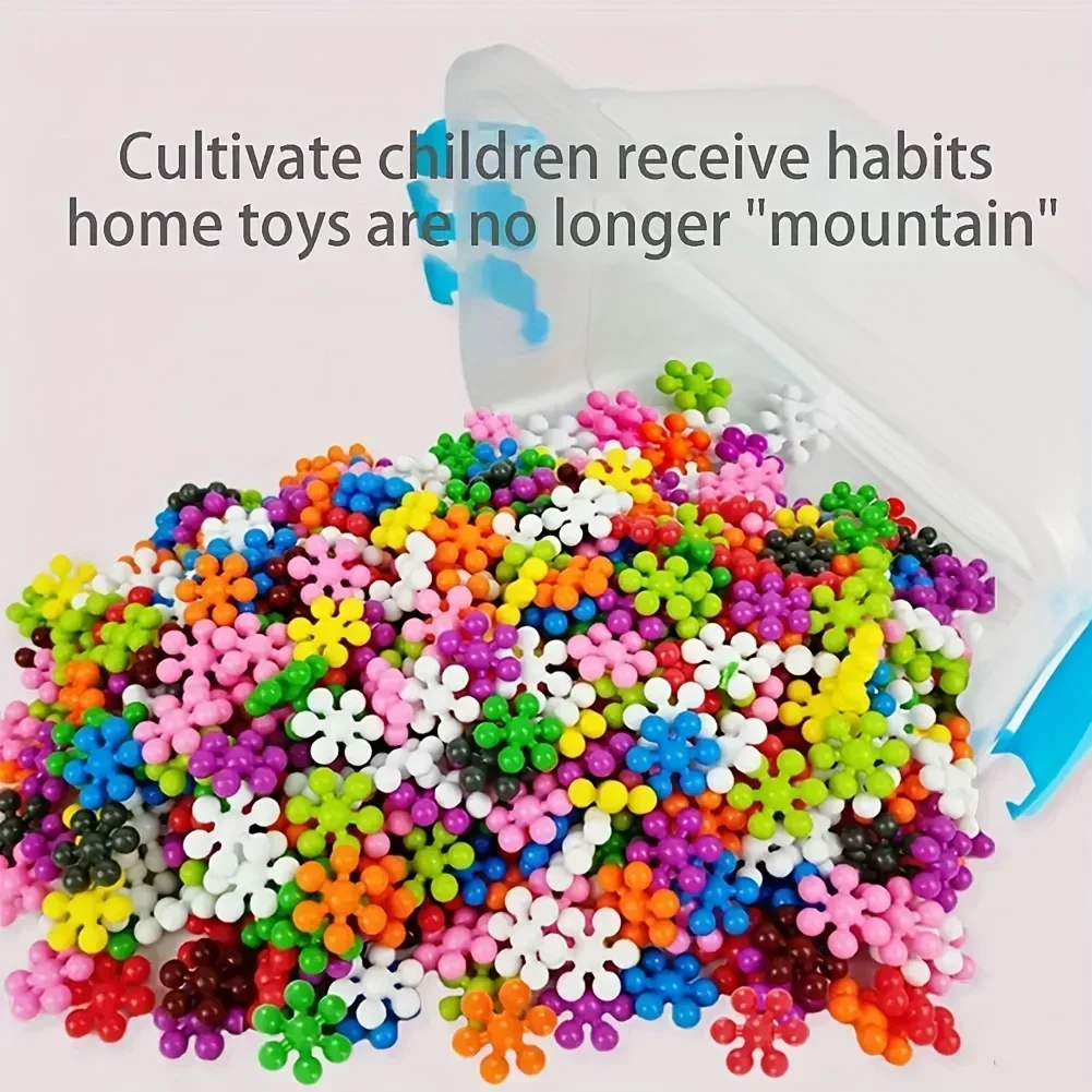 Plum Blossom Building Blocks 3D Snowflake Building Blocks DIY Interlocking Puzzle Education Plastic Assembly Toys