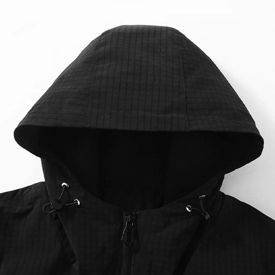 Black Waterproof Windbreak Cargo Jackets Plus Size 12XL Fashion Casual Solid Color Jackets Big Size 12XL Coats Male 5