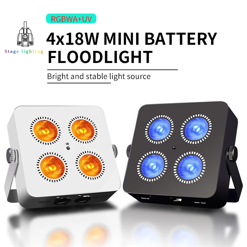 RGBWA UV 6IN1 Led 4x18W Color Battery Wireless Party Light