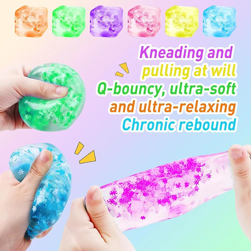1PC Squishy Ice Cube Stress Balls Stress Balls for Kids and Adults Anxiety Relief, Funny Calming Toys