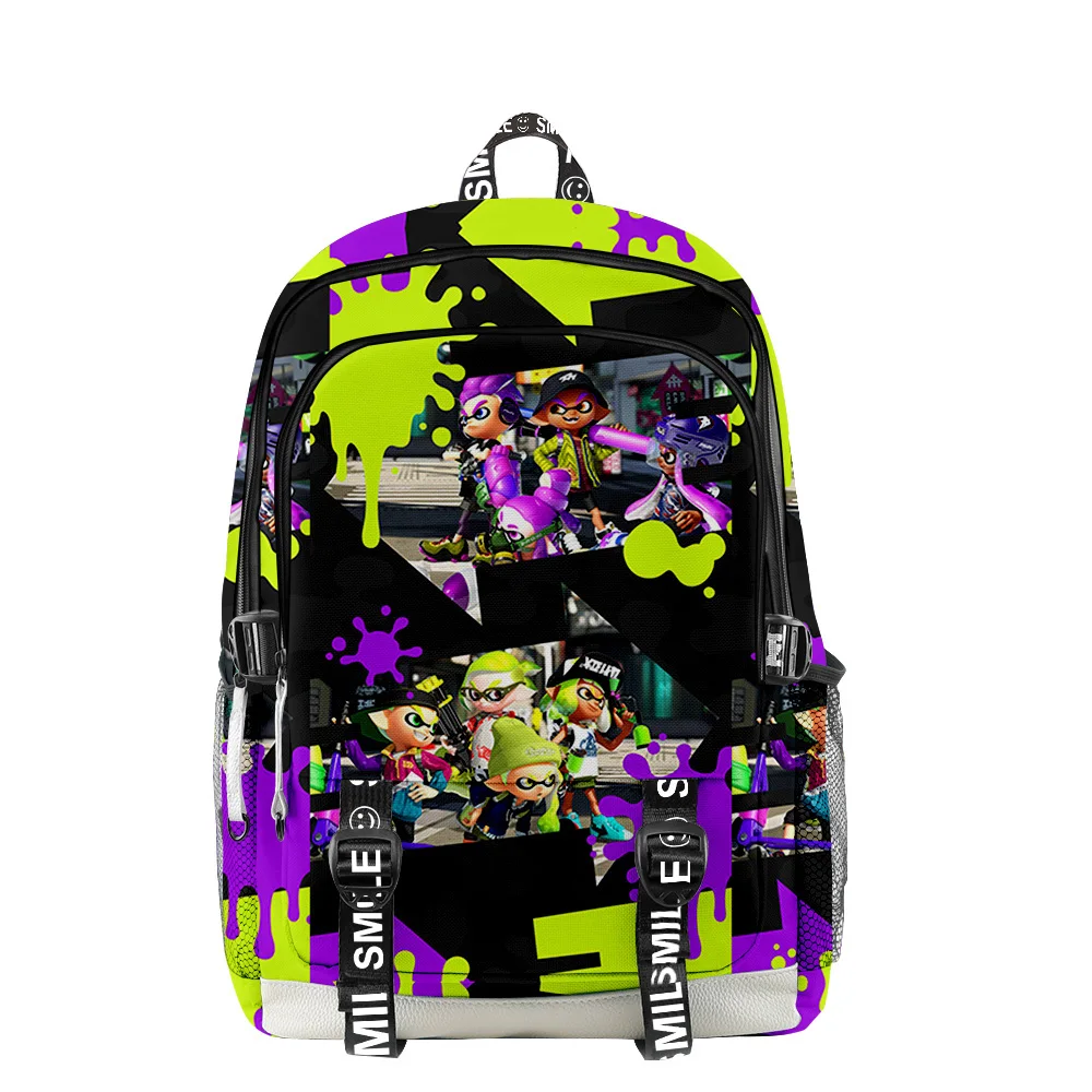 

Мультяшные новые классные школьные ранцы Splatoon 3 унисекс, Водонепроницаемые многофункциональные дорожные рюкзаки из ткани Оксфорд с 3D-принтом для ноутбука