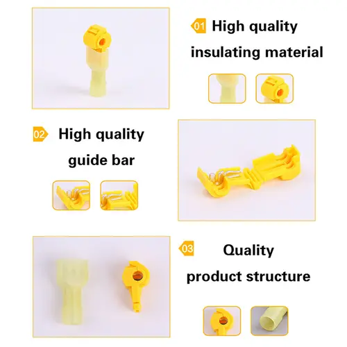 10/20/40/50Pcs T-type Wire Connector Quick Electrical Terminal Crimp Non Destructive Without Breaking Line AWG 22-18 - Image 2