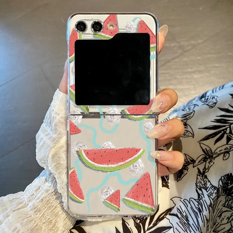 Colorful Fruit Pattern Folding Phone Case - Hard Clear Cover