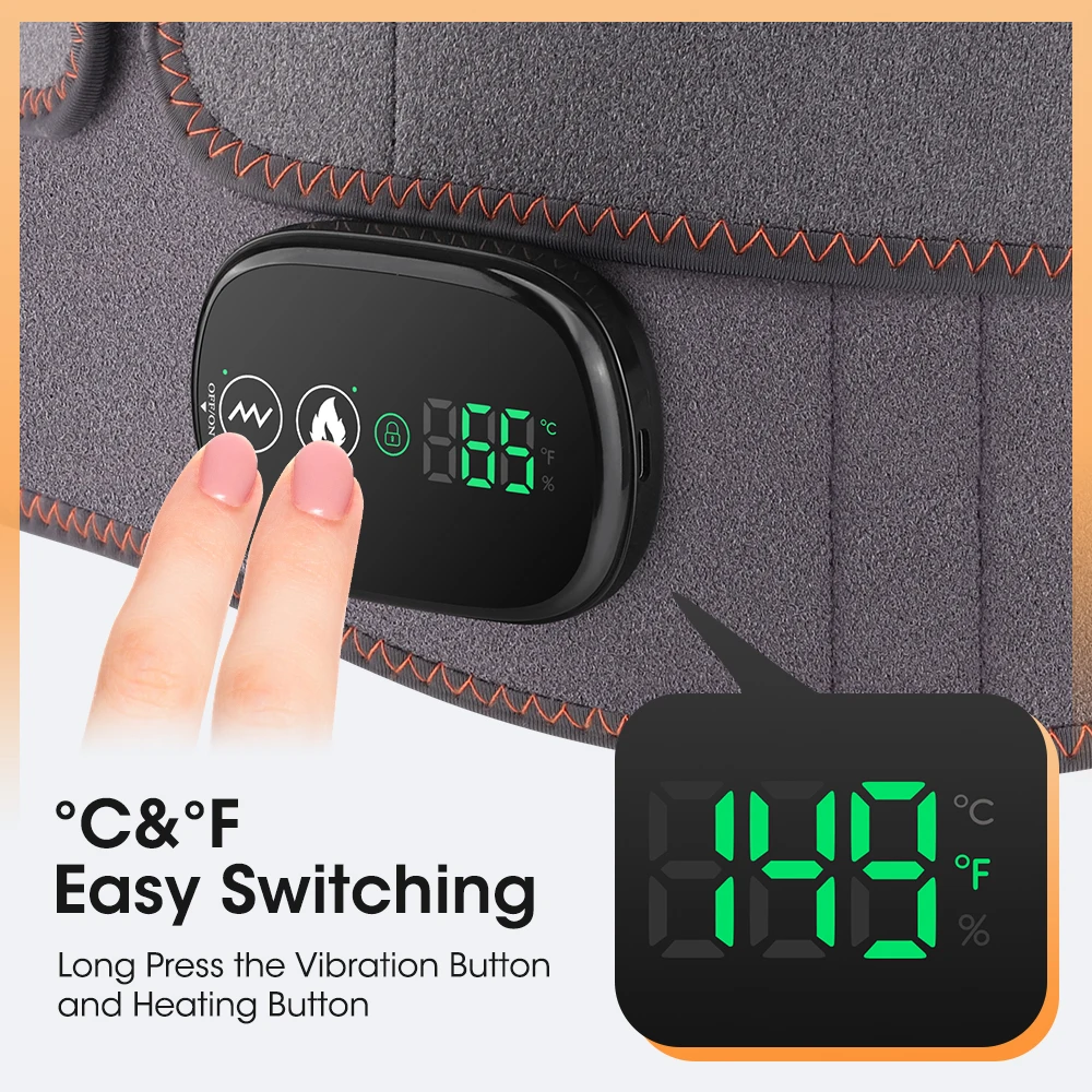 Electric Heating Waist Massager Vibration Hot Compress Support Brace Belt Back Relax 3 Gear Adjustment Heated Massage Waist Belt