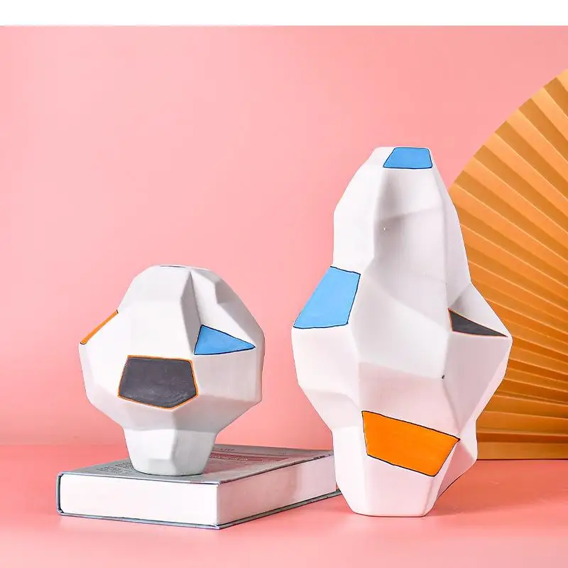 

Abstract Painted Decorative Ceramic Vase Desk Decoration Floral Vases Decorative Flowers Pots Modern Decor Flower Arrangement