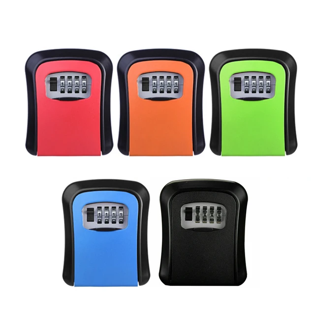 Wall Mount Key Lock Box 4 Digit Password Code Security Lock No Key for Home Office Key Safe Secret Storage Box Organizer 4