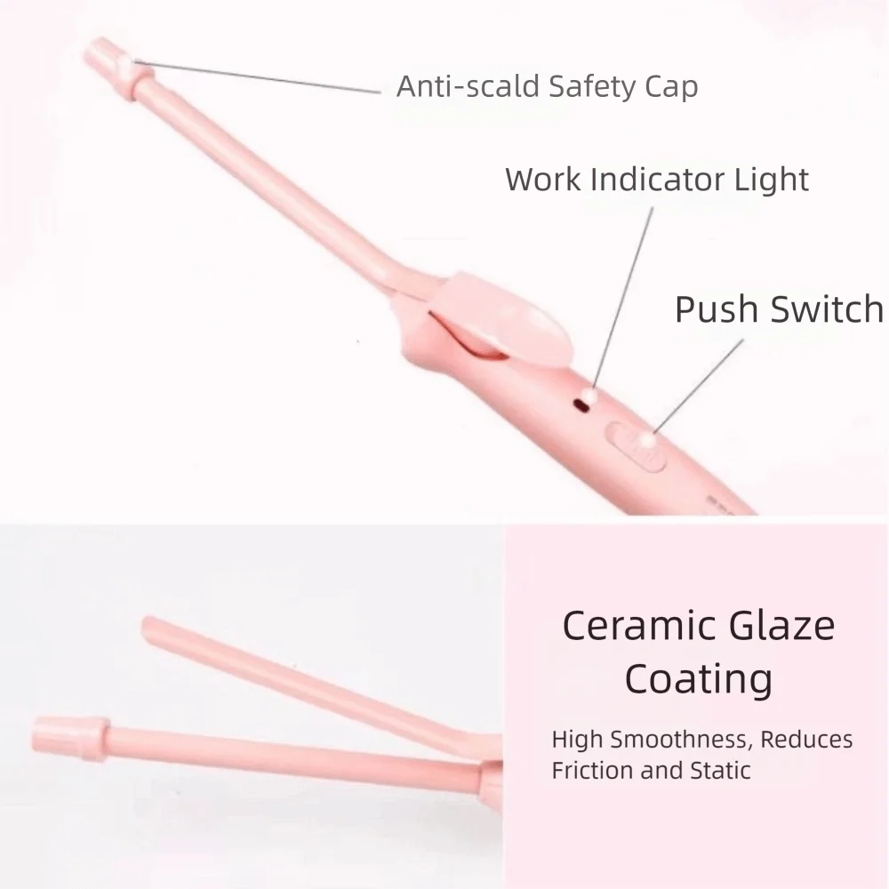Ceramic Coating 9MM Hair Curler Constant Temperature Rapid Heating Mini Curling Wand Household Professional Curling Iron Salon