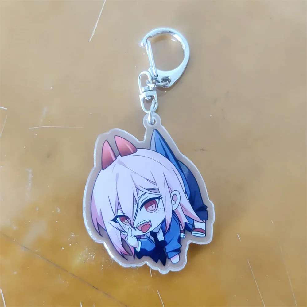 Anime-Charaktere, Kettensägenmann, niedlicher Acryl-Schlüsselanhänger, Zubehör, Taschenanhänger, kreativer Rucksack-Anhänger, Schlüsselanhänger, Geschenke für Freunde – Detail 7