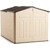 Low Profile Slide Lid Plastic Outdoor Storage Shed with Unique Cane Bolt Locking Mechanism and Double Wall Construction 1