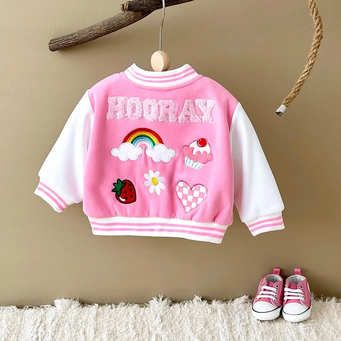Baby Jacket Fall Thick Newborn Baby Winter Boys Girls Jacket Baseball Grid Cloth Clothing Cotton Stylish Sport Coat