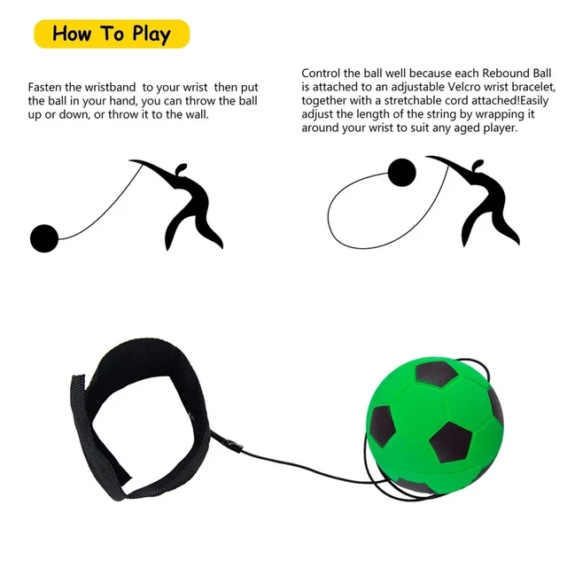 1pcs Sponge Rubber Wrist Strength Handball Children's Toy Game Practice Bounce Elasticity Sports Nylon Rope Outdoor Toy Ball 4