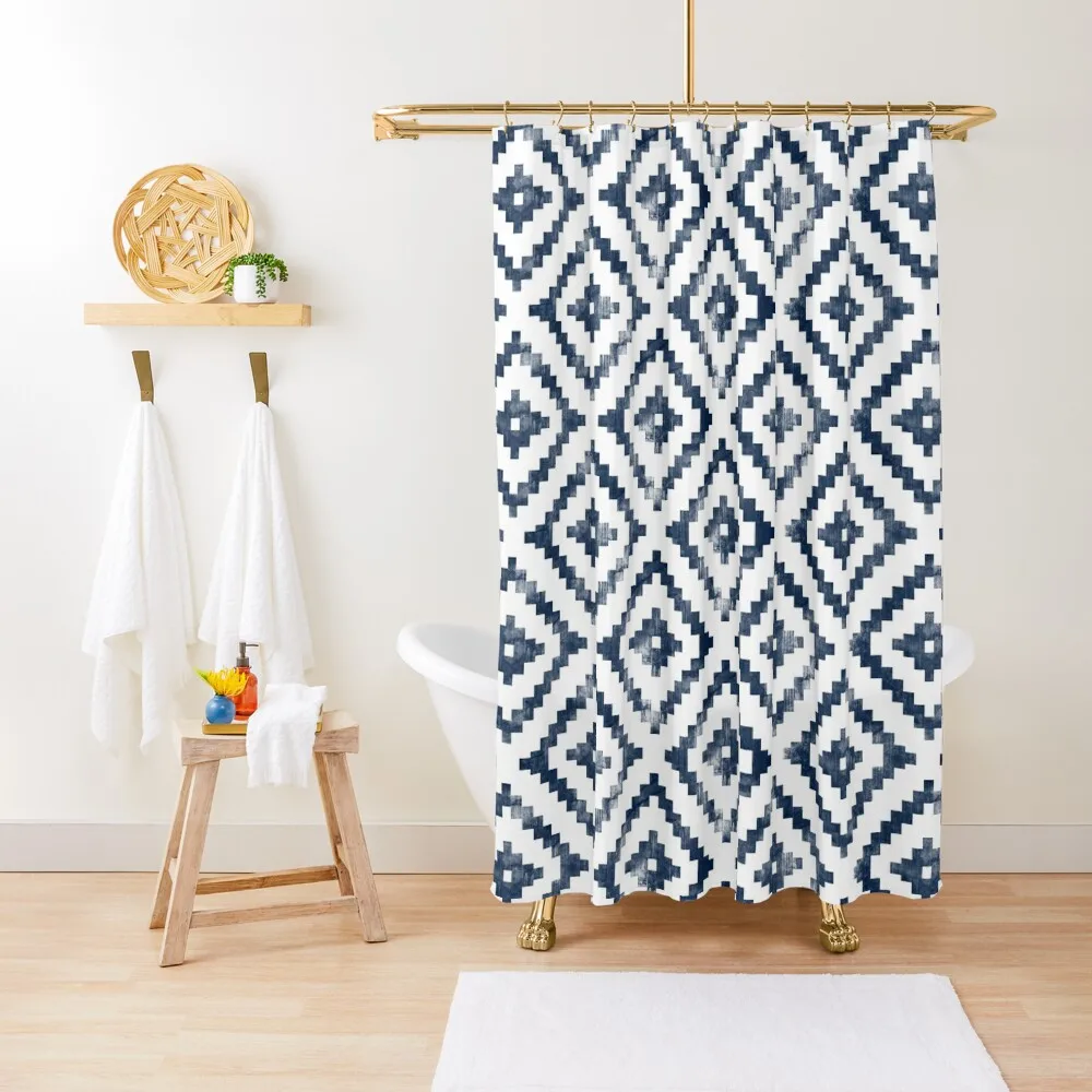 

Aztec Distressed - navy Shower Curtain Bathroom Shower Set In The Bathroom For Bathrooms Curtain